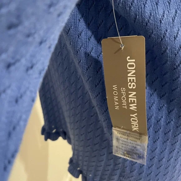 Brand New Jones New York Blue Knit Women's Top - Picture 8 of 9